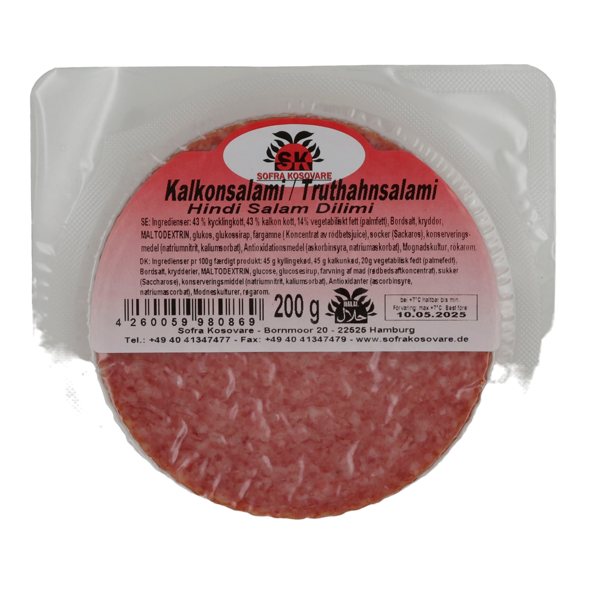 Kalkonsalami | Halal-Truthahnsalami, geräuchert | 200 g SOFRA KOSOVARE